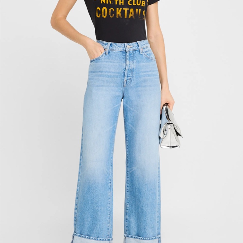NWT MOTHER The Dodger Button Hover Cuff Jeans Size 24